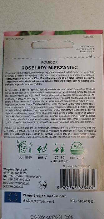 Nasiona pomidorów szklarniowych malinowy.