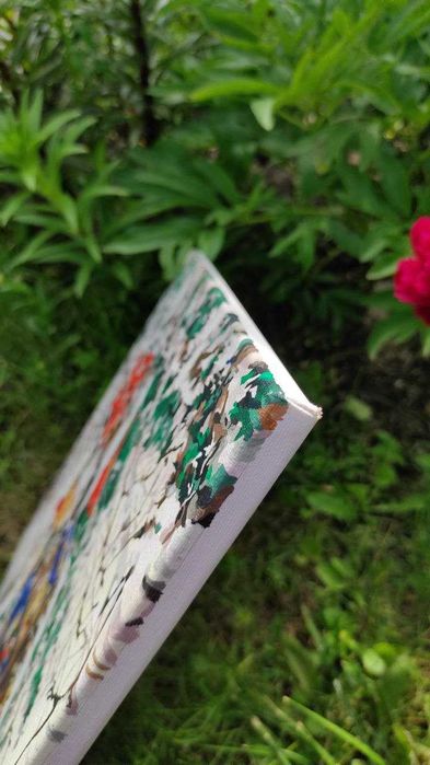 Нарисованная картина по номерам, покрыта лаком