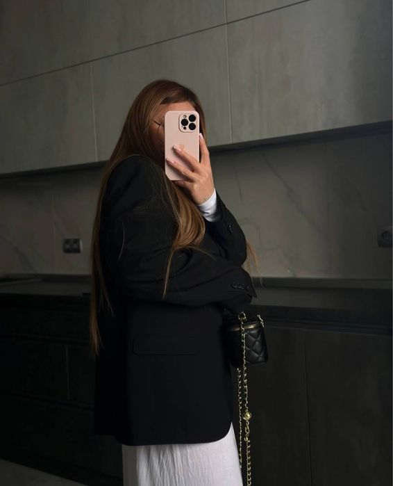 Вовна шерсть вовняний чорний оверсайз піджак жакет блайзер чорний