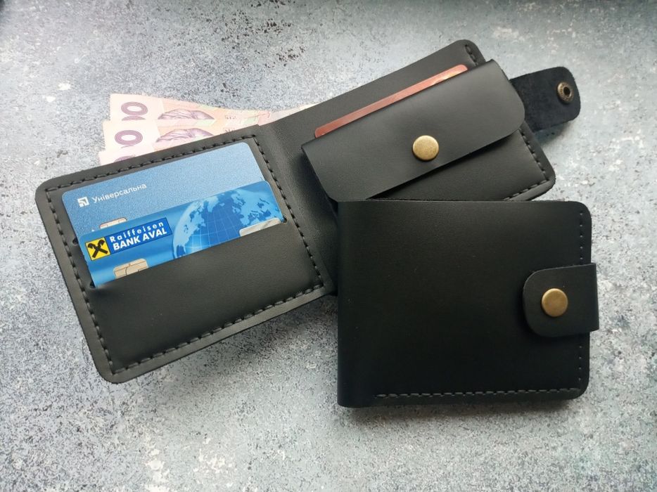 Компактний шкіряний гаманець портмоне зажим кожаный кошелек бумажник