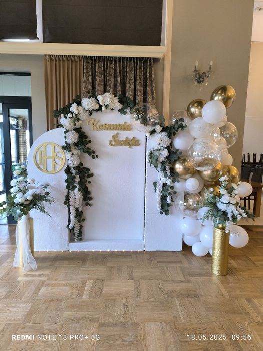 Dekoracje okolicznosciowe wesela chrzciny komunie balony scianki kwiat