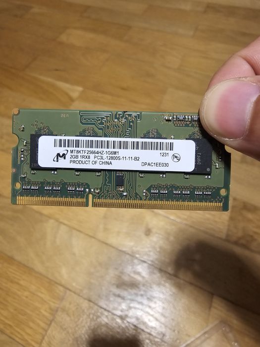 Memória RAM portátil 2GB DDR3L 1600MHz Micron