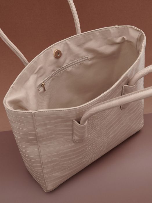 Нова сумка шоппер бежевий 33x11x31 см