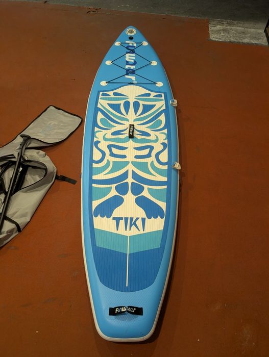 Deska SUP pompowana FunWater Tiki 320x83 cm - Pełny Zestaw - Jak nowa