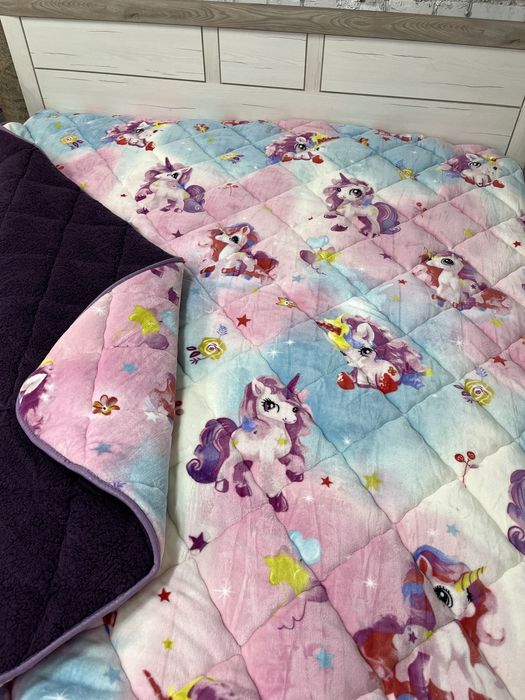 Зимові дитячі ковдри верх фліс низ штучне хутро.Топ продажу