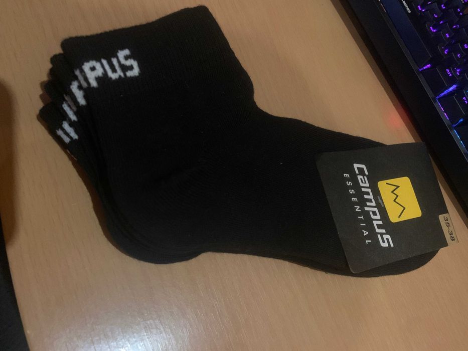 Campus ESSENTIAL skarpetki czarne 3-pak rozmiar 35-38