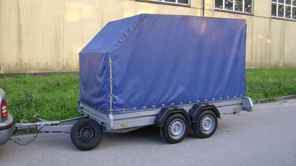 przyczepa przyczepka SAM z plandeka dwuosiowa zarejestrowana DMC 750kg