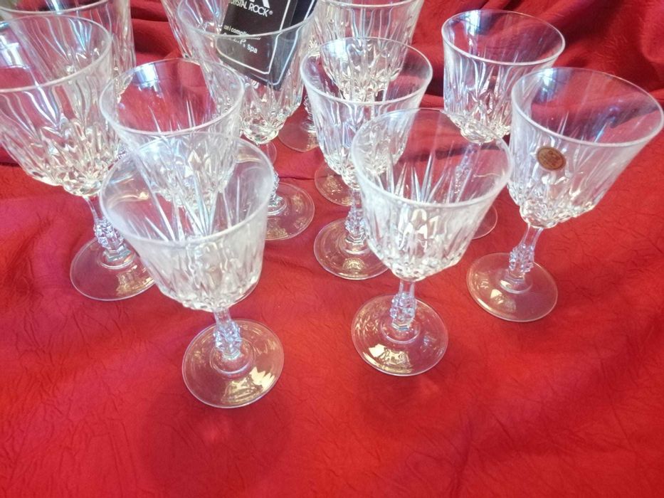 Copos Cristal RCR  V. Branco + V. Tinto + Flutes, novos, em cristal It