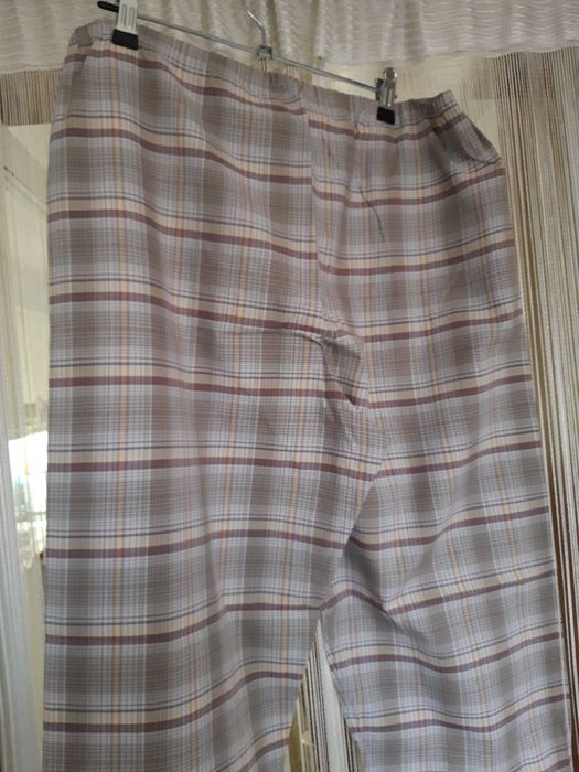 Pijama de Verão, com padrão xadrez, de tons verde água (S/M)