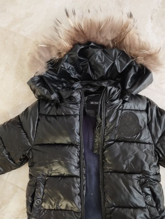 Пуховик, куртка лакована, чорна монклер, Moncler