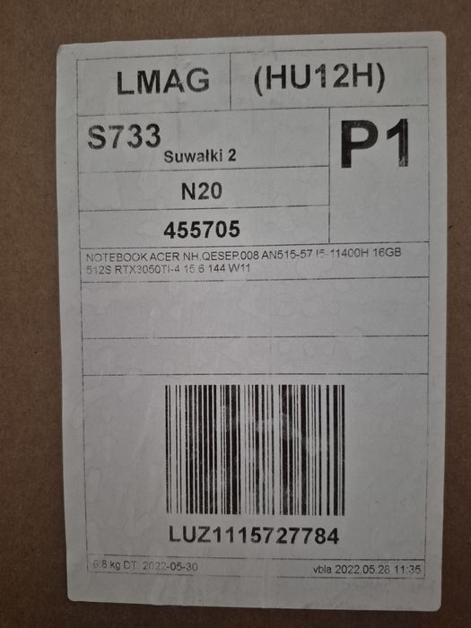 Laptop ACER  Nitro 5 AN515 57