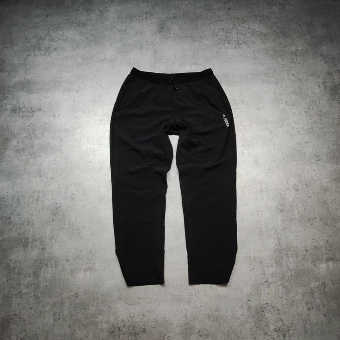 MĘSKIE Spodnie Sportowe Czarne Adidas Terrex Thermal Active Śliskie