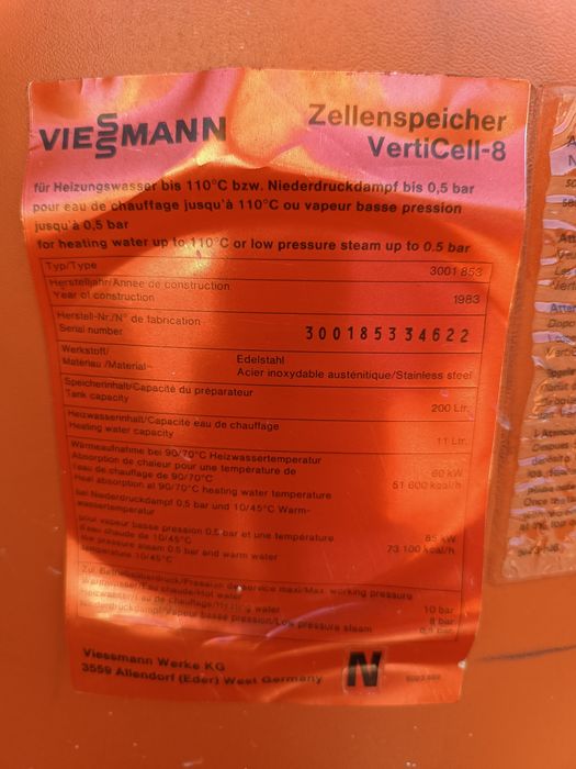 Bojler 200L Viessmann ze stali nierdzewnej