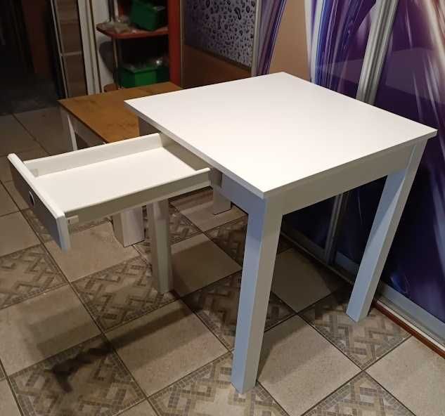 STÓŁ 70X70  z szufladą  biały mat,  inne  wymiary  i kolory