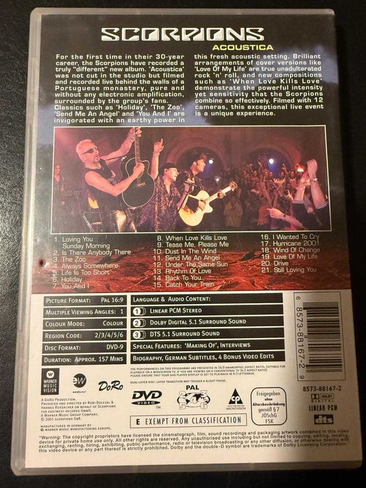 DVD Scorpions - Acoustica