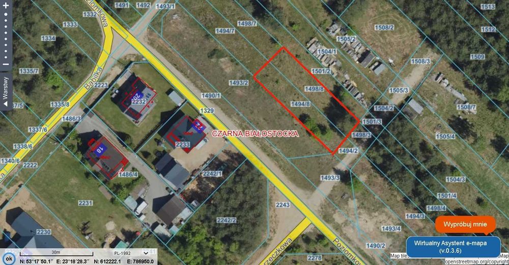 Działka budowlana Czarna Białostocka MPZP