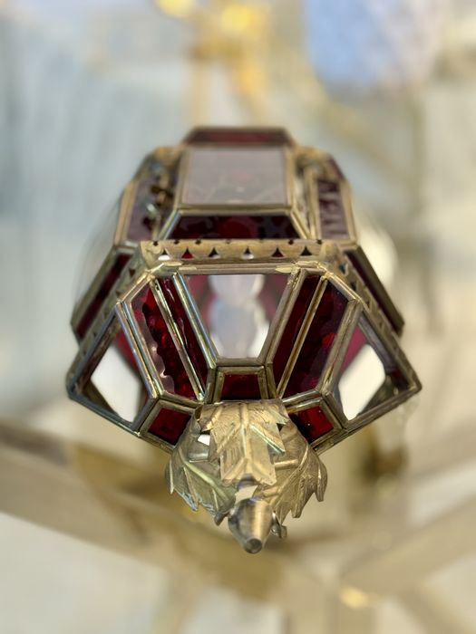 Lâmpadas de Parede Persas , latão dourado e cristal , azul e vermelha!