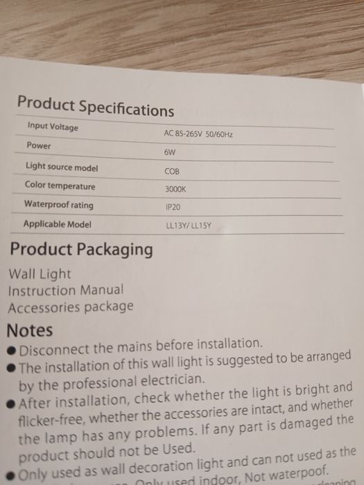 Lampy zewnętrzne i wewnętrzne led Wall light 4 szt