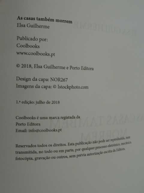 As Casas Também Morrem de Elsa Guilherme - 1ª Edição