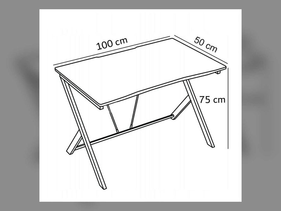 Nowe Biurko Gamingowe 100 cm Czarny Carbon Loft Stolik Komputerowy dla Gracza Młodzieżowe