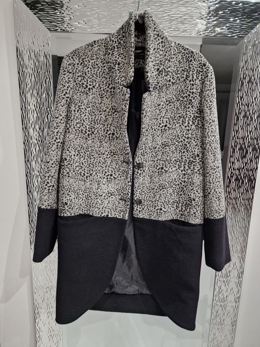 Płaszcz Religion oversize panterka 38 40 animal print welna