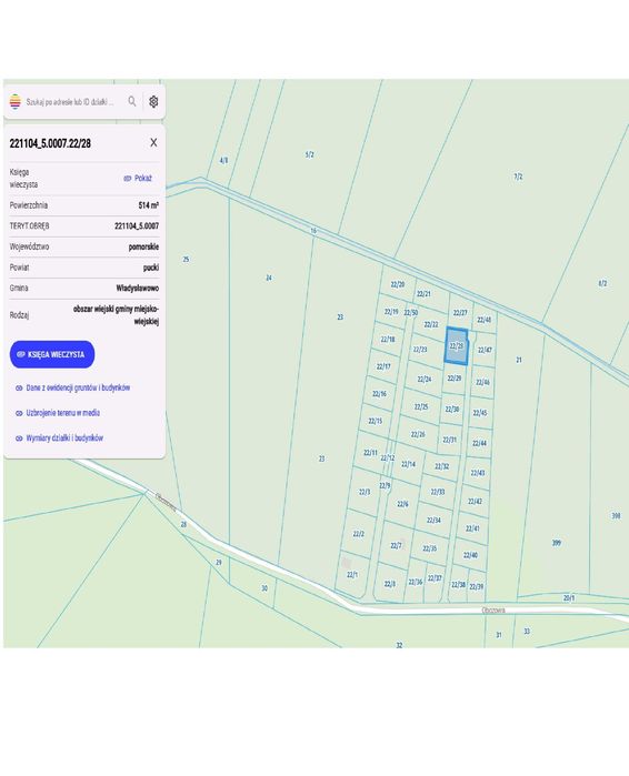 Działka nad Morzem Jastrzębia Góra 514m2 KW Prąd