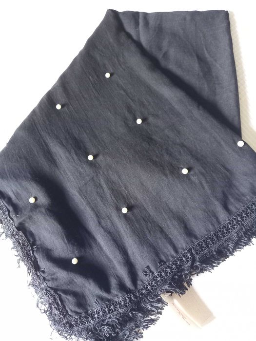 Lenço/écharpe preto, Novo c/etiq (Portes incluídos)