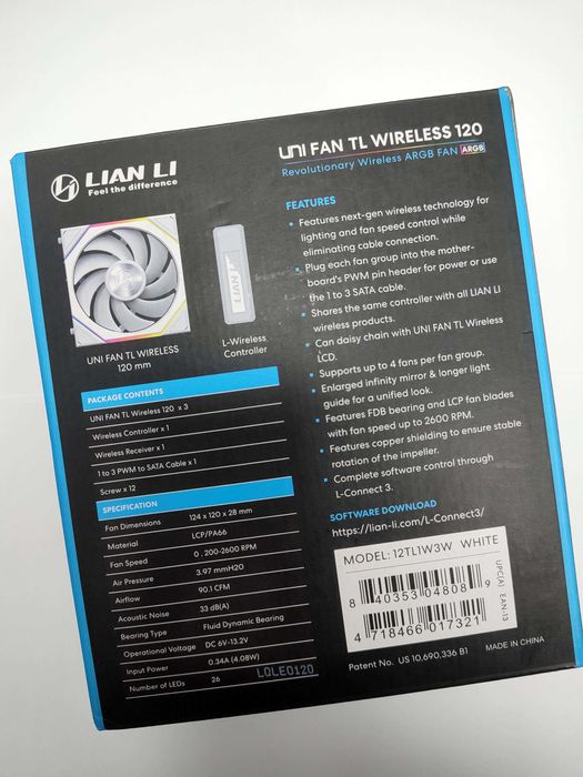 Комплект вентиляторів Lian Li Uni Fan TL Wireless (12TL1W3W)