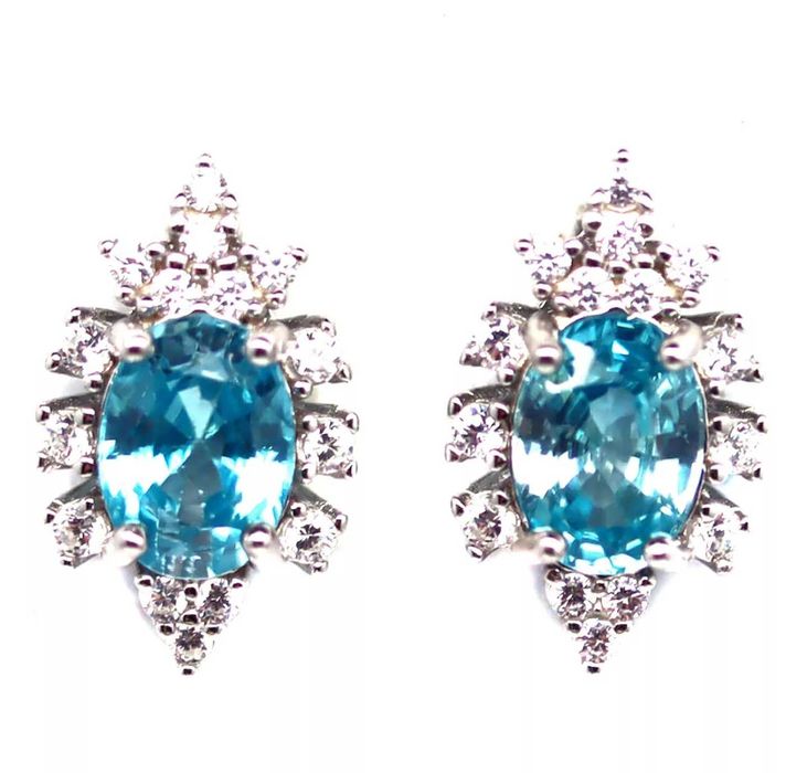 Kolczyki Srebro 925 Naturalny Swiss Topaz Rod