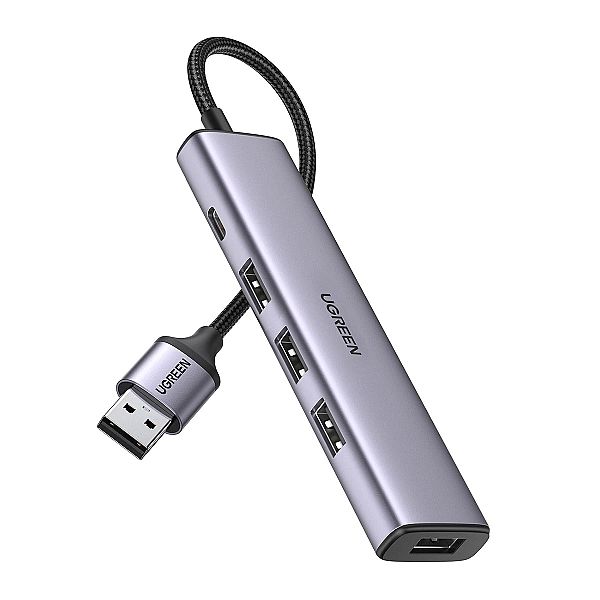 Ugreen rozdzielacz HUB USB - 4x USB 3.0 szary (CM473, 20805)