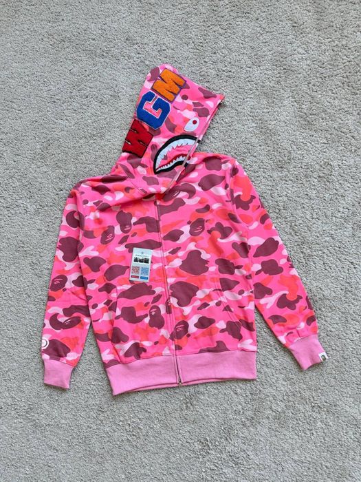 Зип худи Bape Shark Pink