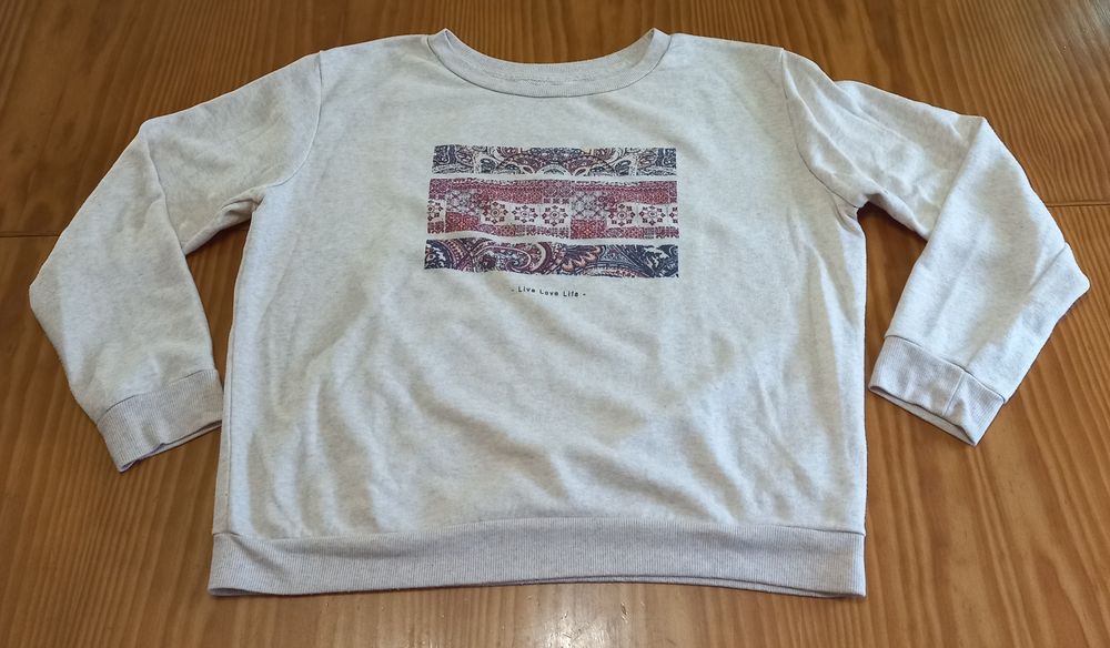 Camisola unisexo bege com estampados Tam.46