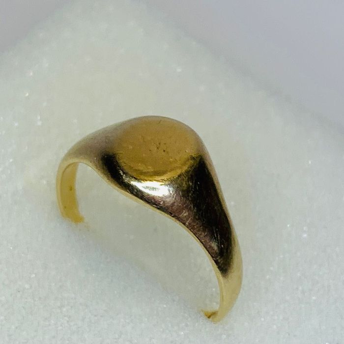 Złoty SYGNET damski 14K SUBTELNY gładki TOP r.15