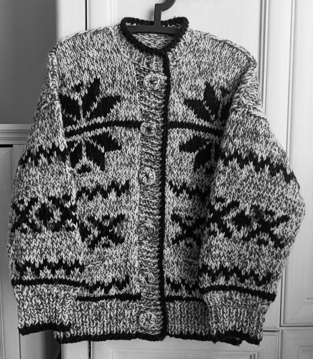 XS S M oversize ciepły  kardigan handmade 100% wełna jakość