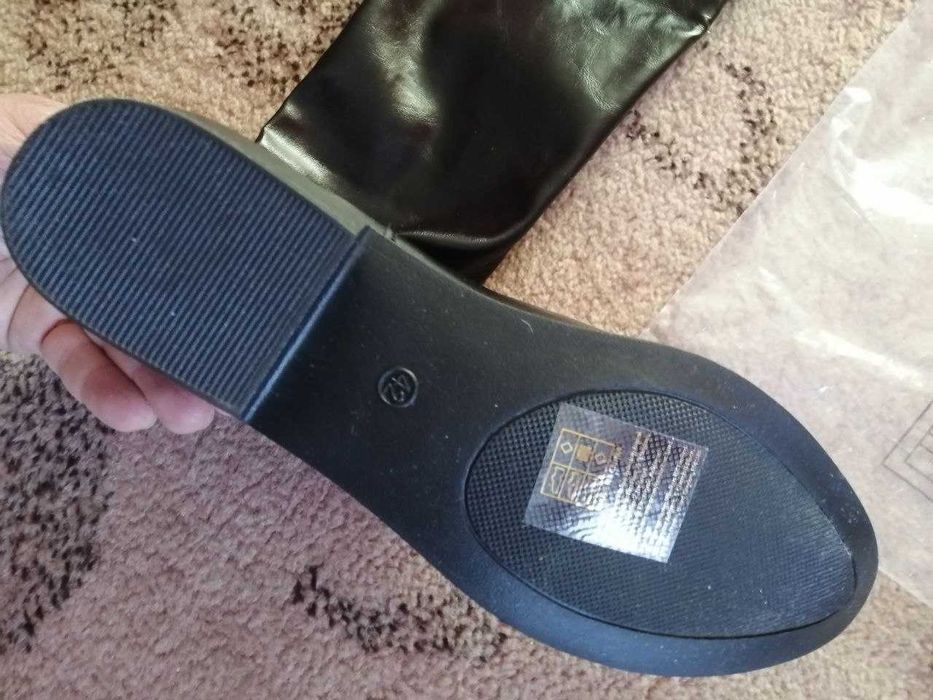 Шкіряні Ботфорти Туфлі-Чулки Сапоги Лаковая Кожа Чоботи Високі 42-43