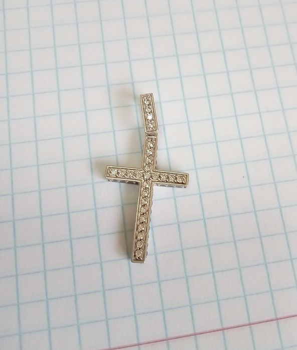 Хрестик кулон підвіска. Срібло 925 проба. З каменями