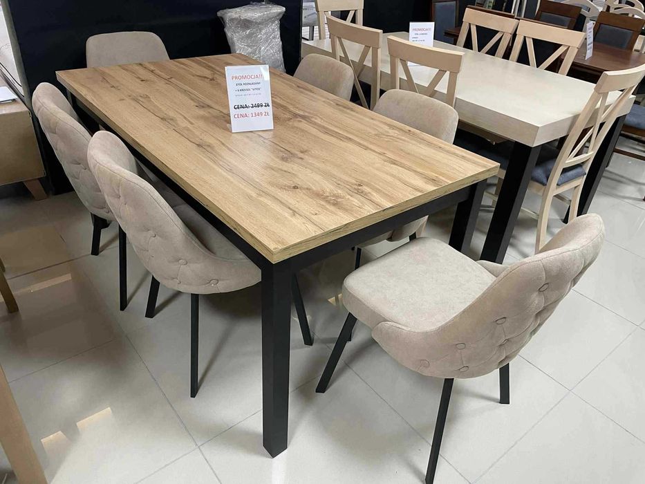 (118WN) Stół loft + 6 krzeseł, wyprzedaż 1499 zł