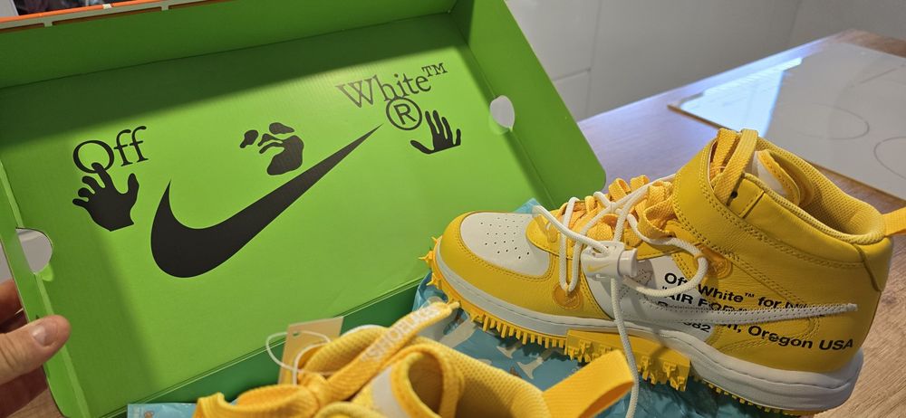 Nike Off-White Air Force 1 Yellow - Nowe, Oryginalne!!!