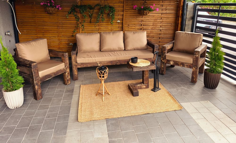 Nowoczesne meble ogrodowe z kantówek,ręczna robota,loft,stare drewno