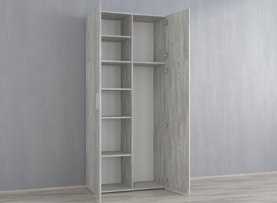 Шафа Пенал для одягу з поличками Шкаф для одежды с полками в спальню