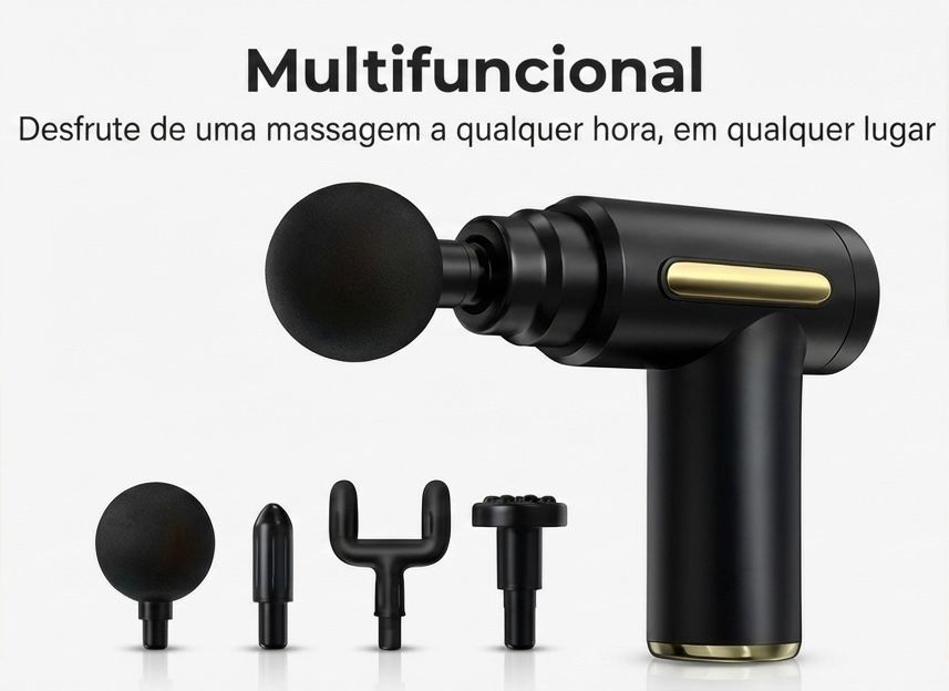 Dispositivo massageador a bateria e com 4 cabeças