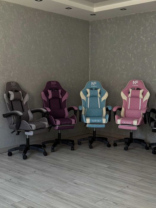 Крісло компютерне з тканини + підніжка КРІСЛО МІЦНЕ до 130кг ПОЛЬША