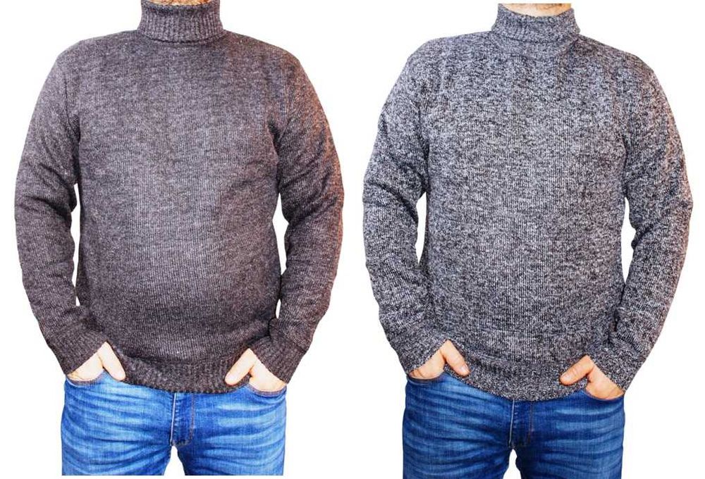 gruby golf męski na polarze rozmiary od L do 3Xl