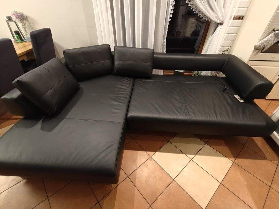 Narożnik skórzany elektrycznie rozsuwany. Ewald Schillig Face. Relax