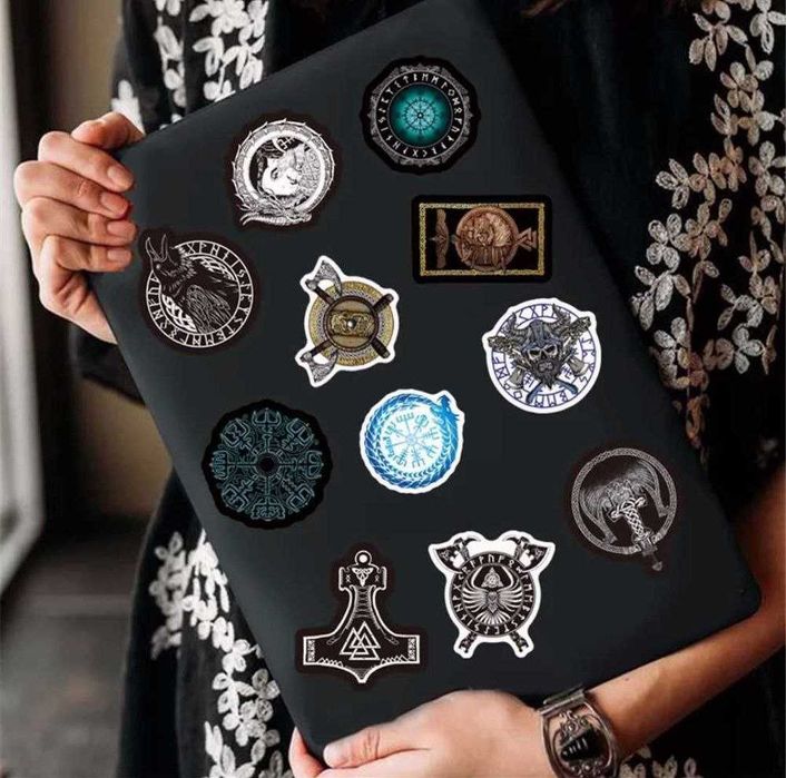 Наклейки стикеры "Викинги и скандинавская мифология" 50 шт.