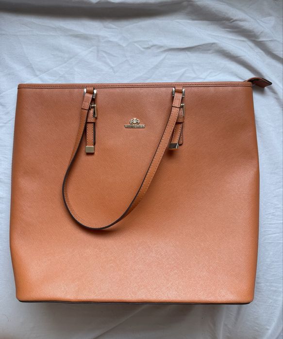 Duża torebka torba Wittchen shopper brązowa karmelowa ekoskóra