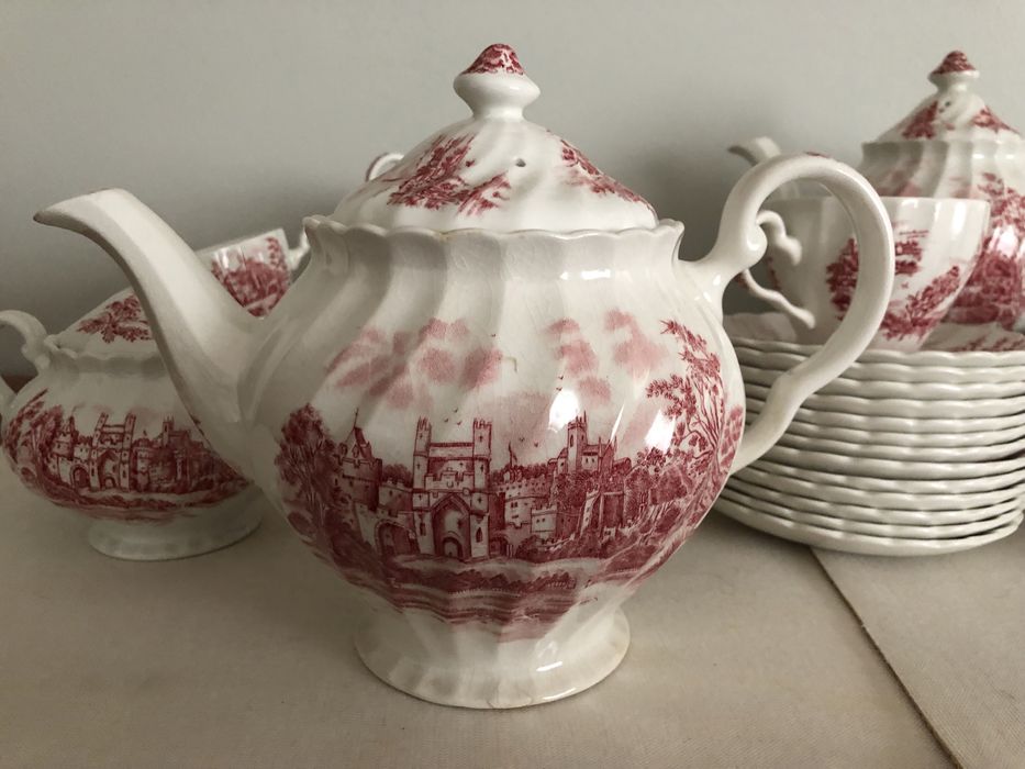 Servico de cha e de cafe de louca inglesa