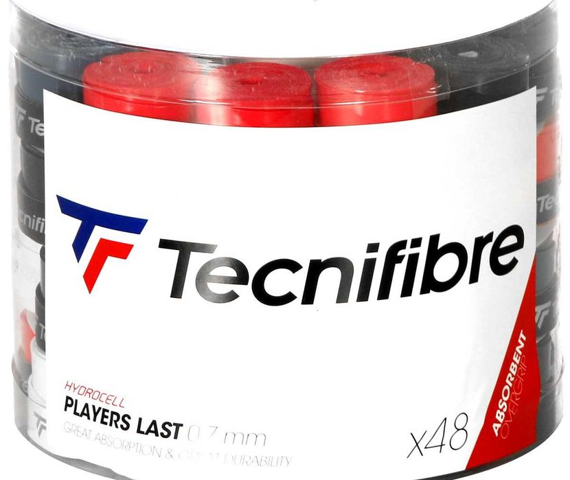 BOX 48 owijki do rakiet TECNIFIBRE PLAYER LAST 0,7 mm. grube