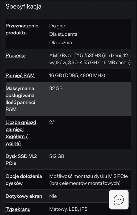 Laptop gamingowy
