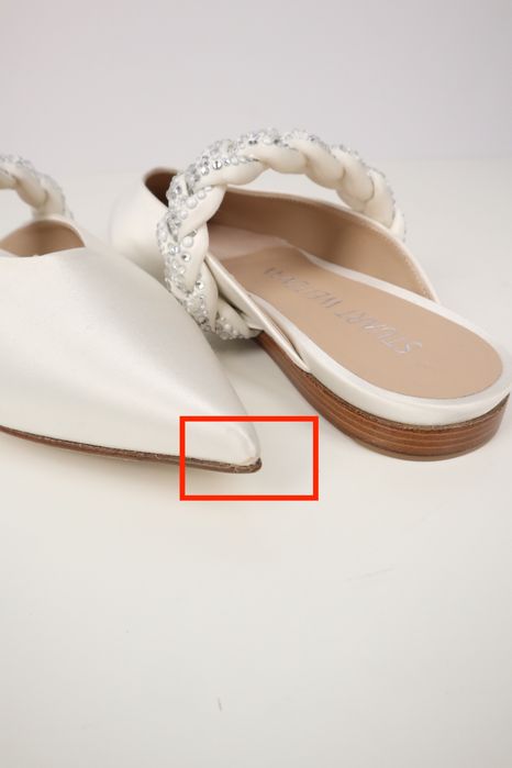 Klapki damskie Stuart Weitzman, rozmiar 37,5, białe, skórzane, letnie SCH4479